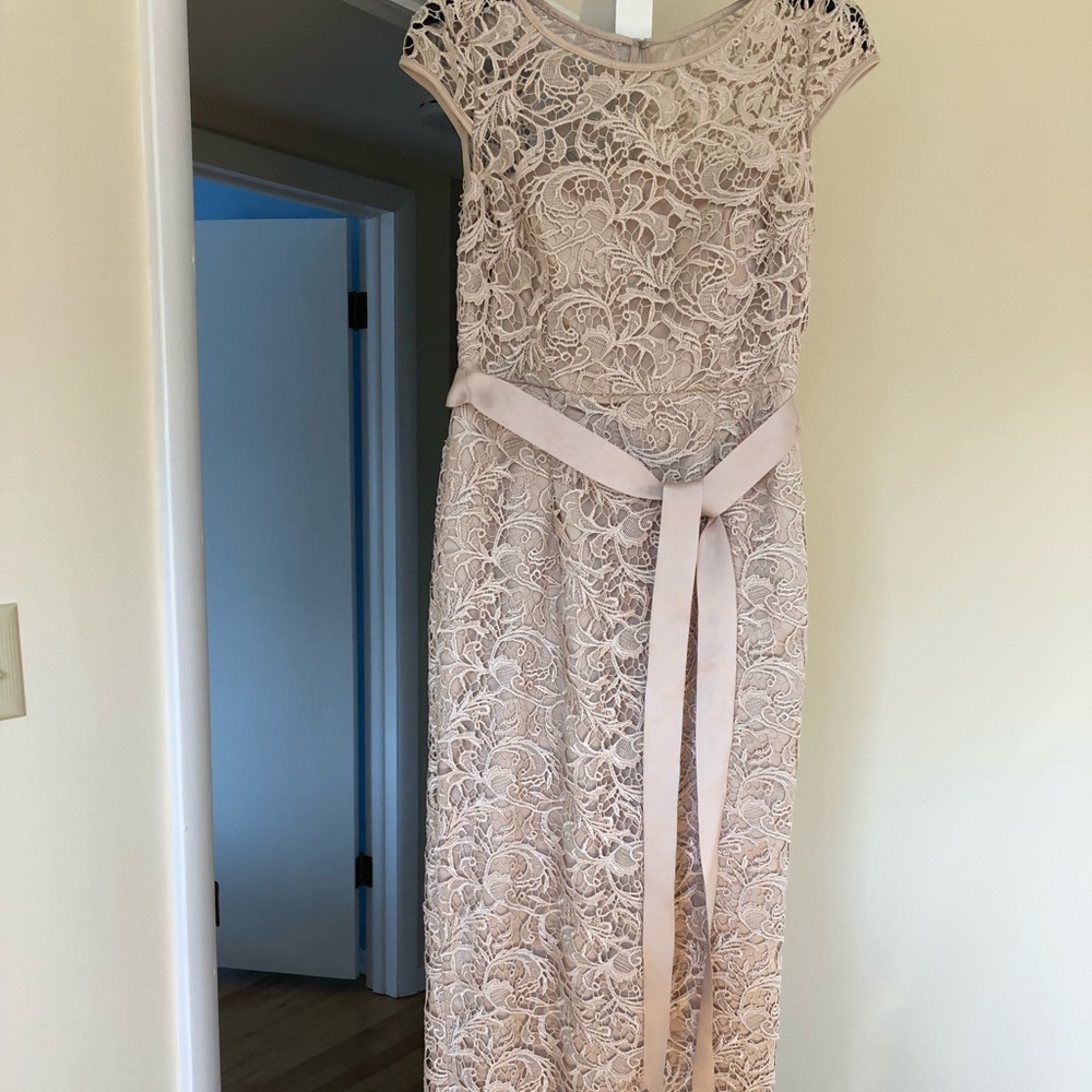 Adrianna Papell full length lace formal gown
